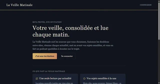 Aperçu de La Veille Matinale